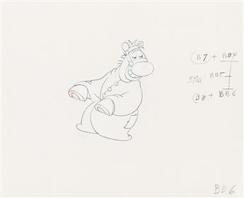 PARAMOUNT / KING FEATURES Snuffy Smith, Barney Google Spark Plug Horse Animation Cel and Drawing 1961.